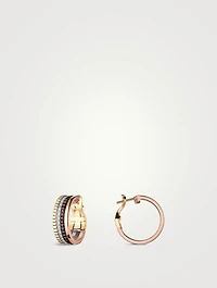 Quatre Classique Gold Hoop Earrings With PVD And Diamonds