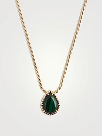Serpent Bohème Gold Pendant Necklace With Malachite