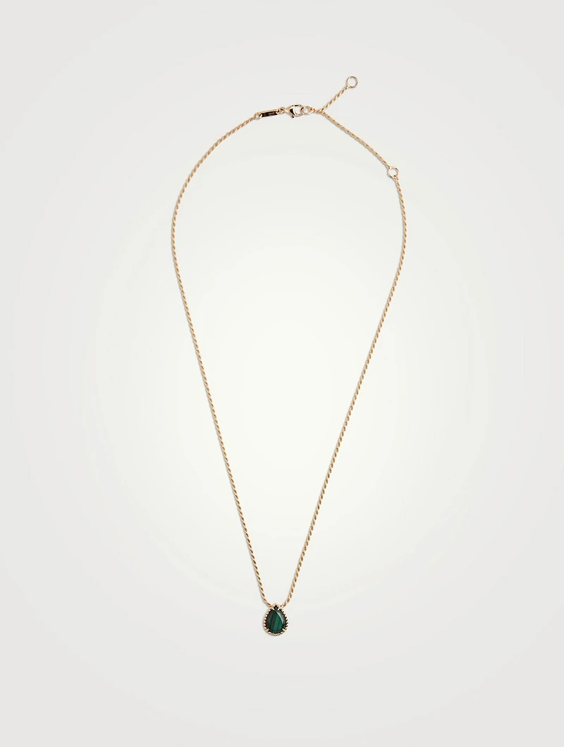 Serpent Bohème Gold Pendant Necklace With Malachite