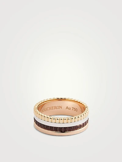 Small Quatre Classique Gold Ring With Brown PVD