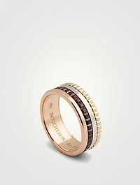Small Quatre Classique Gold Ring With Brown PVD