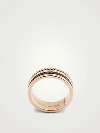 Small Quatre Classique Gold Ring With Brown PVD