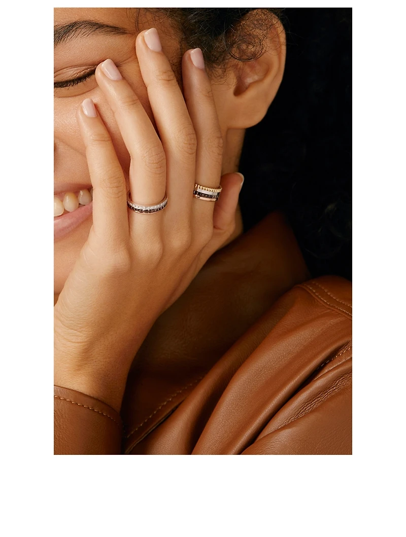 Small Quatre Classique Gold Ring With Brown PVD