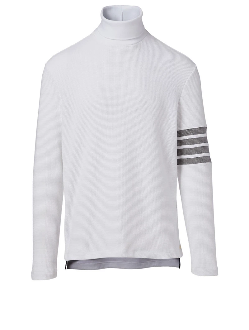 Cotton Four-Bar Turtleneck Top
