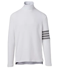 Cotton Four-Bar Turtleneck Top