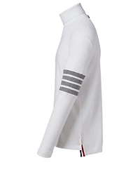 Cotton Four-Bar Turtleneck Top