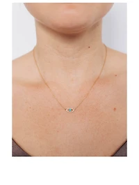 Classique 14K Gold Evil Eye Necklace With Sleeping Beauty Turquoise And Diamonds