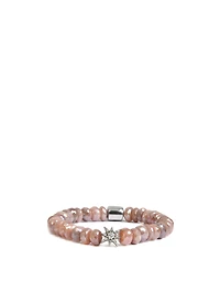 Bohème Sterling Silver Starburst Mystic Pink Moonstone Bracelet With Topaz