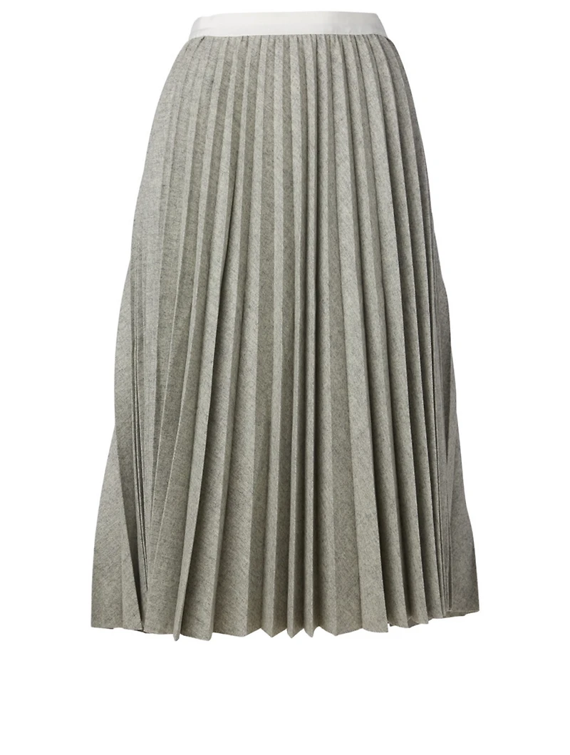 Melton Wool-Blend Midi Skirt