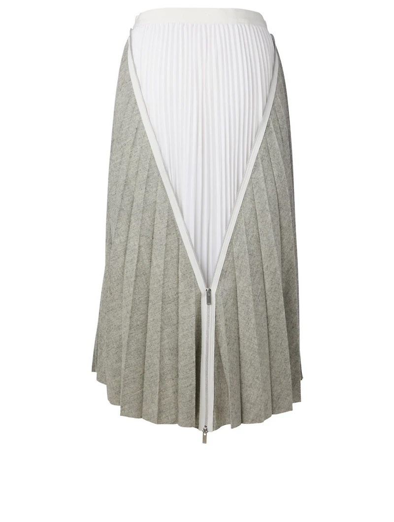 Melton Wool-Blend Midi Skirt