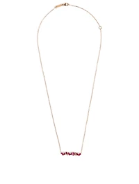 18K Rose Gold Necklace With Ruby And Diamonds