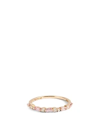 Rainbow Fireworks 18K Rose Gold Ring With Pink Sapphire And Diamonds