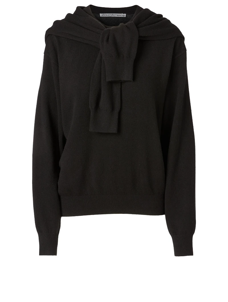 Wool And Cashmere Shoulder Tie Sweater
