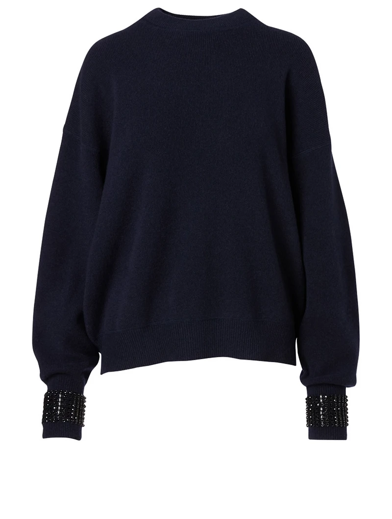 Wool Sweater With Studded Cuffs