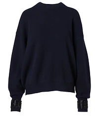 Wool Sweater With Studded Cuffs