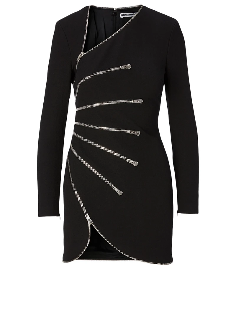 Long-Sleeve Dress With Zippers