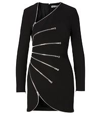 Long-Sleeve Dress With Zippers