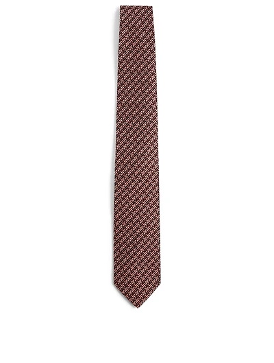 Silk Tie In Houndstooth