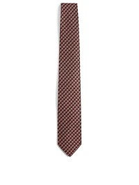 Silk Tie In Houndstooth