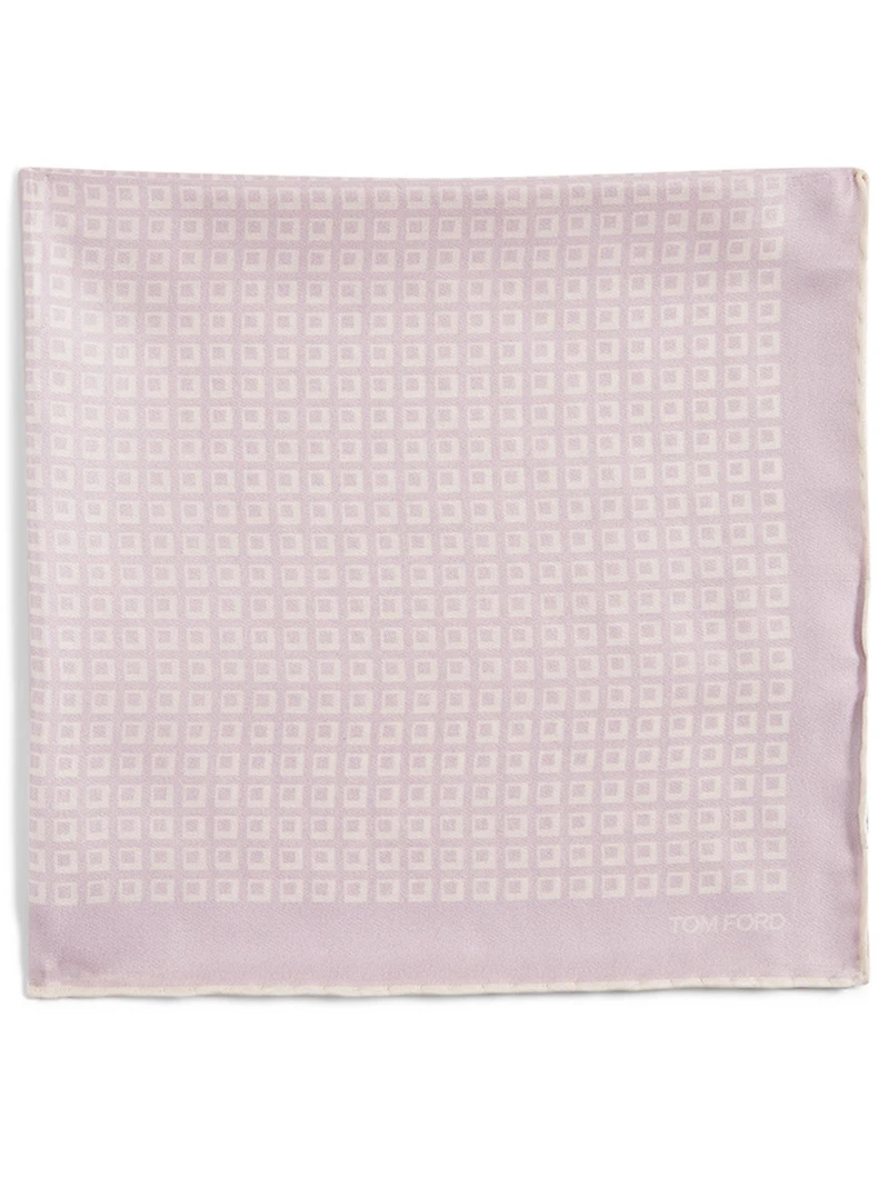 Silk Pocket Square In Cube Print