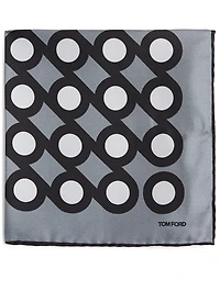 Silk Pocket Square In Circle Print