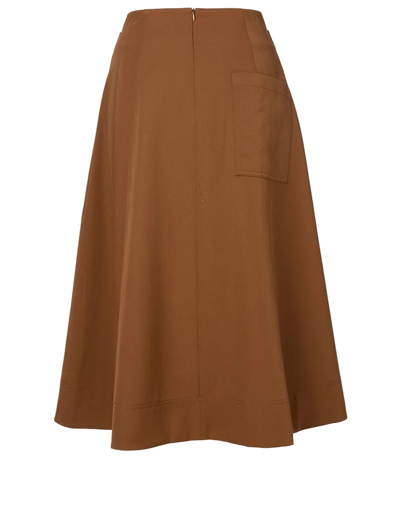 Wool-Blend Midi Skirt