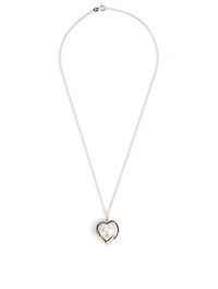 18K White Gold Pearl Pendant Necklace With Diamonds