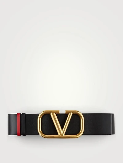 VLOGO Signature Leather Reversible Belt