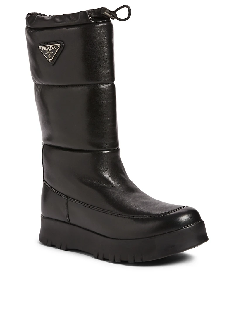 Leather Puffer Boots