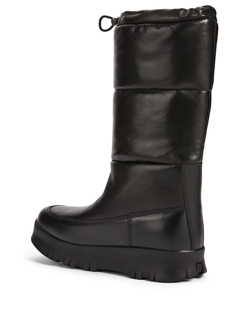 Leather Puffer Boots