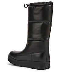 Leather Puffer Boots