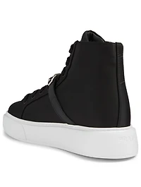 Nylon High-Top Sneakers With Studs