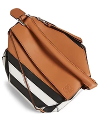Small Puzzle Marine Stripe Leather Bag