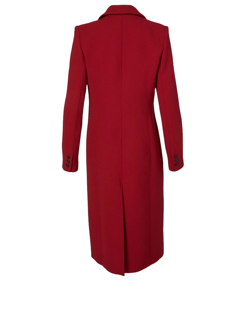 Wool Peaked Lapel Coat
