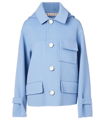 Wool And Cashmere Coat With Hood
