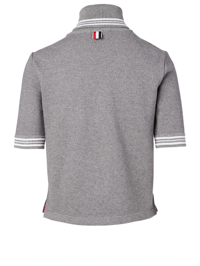 Short-Sleeve Turtleneck Sweater