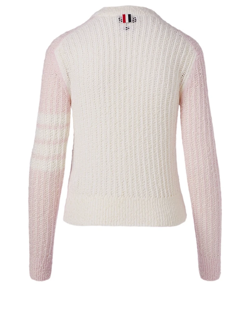 Wool-Blend Four-Bar Cardigan