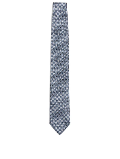 Silk Tie In Jacquard Geo Pattern