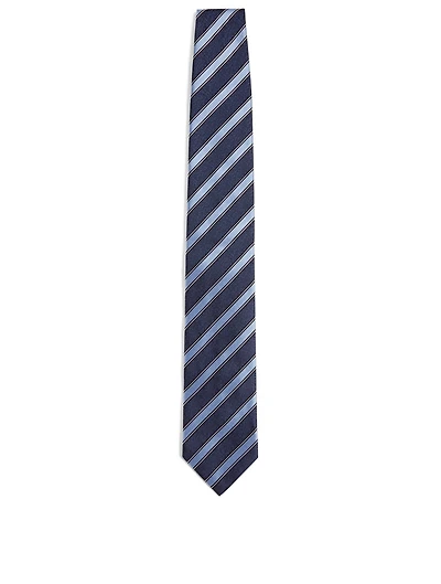 Silk Tie In Stripe Print