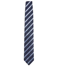 Silk Tie In Stripe Print