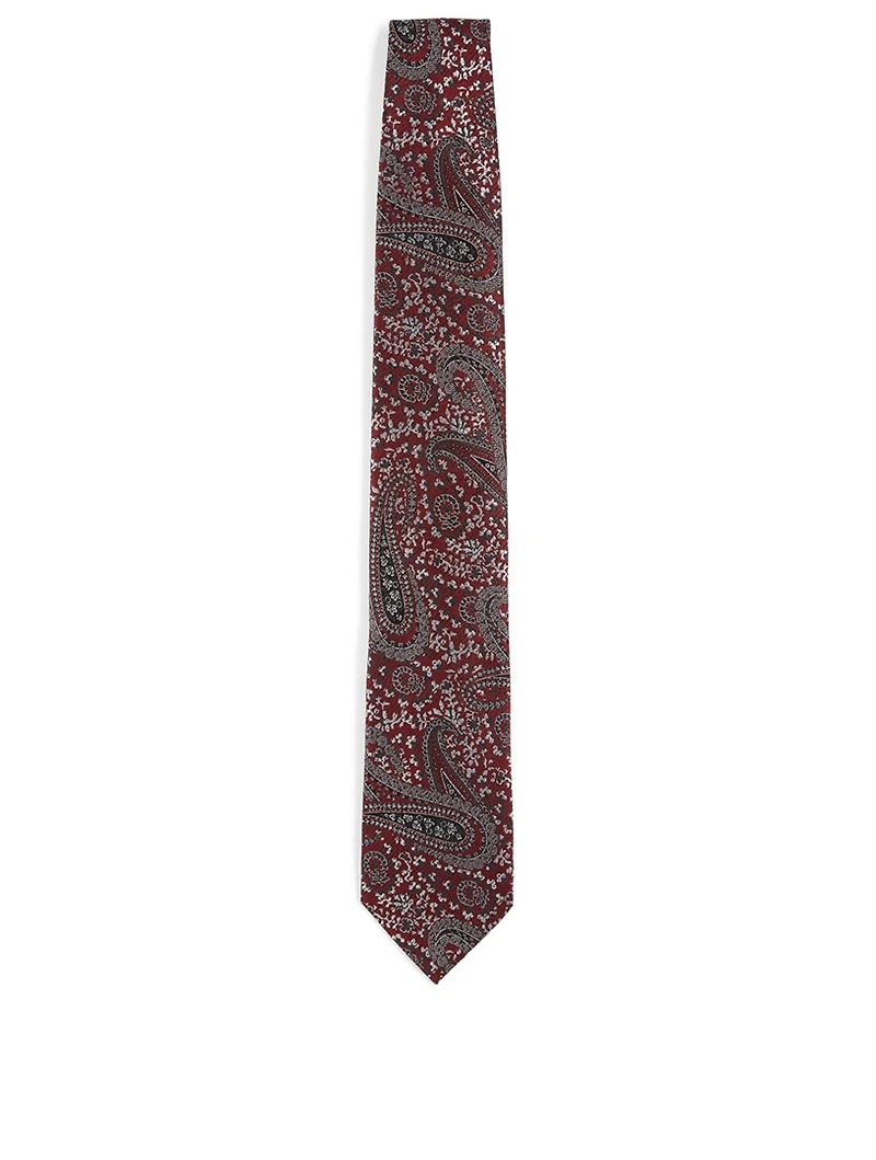 Silk Tie In Paisley Pattern
