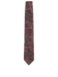Silk Tie In Paisley Pattern
