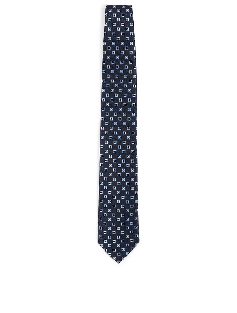 Silk Tie In Square Pattern