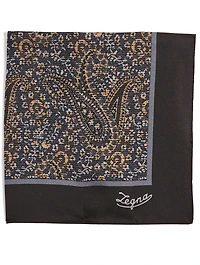 Silk Pocket Square In Paisley Print
