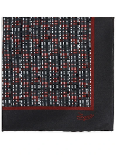 Silk Pocket Square In Check Print