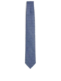 Silk Tie In Geo Print