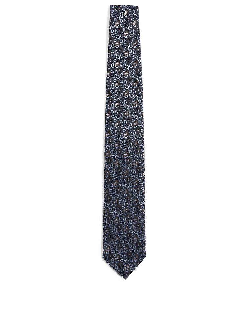 Silk Tie In Paisley Pattern