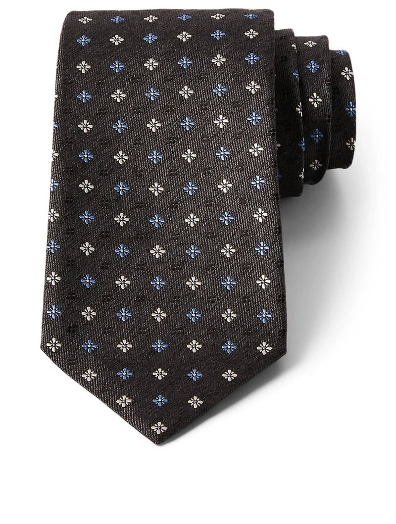 Silk Tie In Geo Pattern