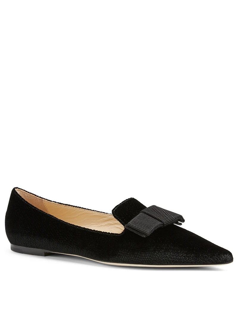 Gala Velvet Flats Lizard Print