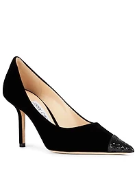 Love 85 Velvet Pumps With Asymmetric Glitter